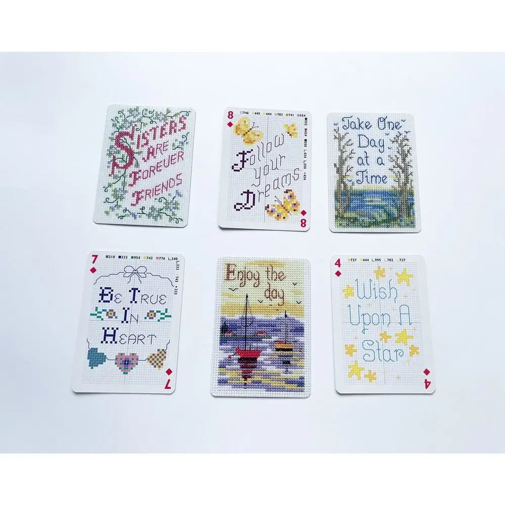 Vtg Set of Two Bucilla Playing Cards Inspirational and Noah's Ark Design Charts